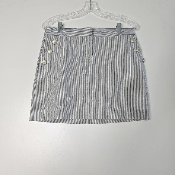 J Crew Factory Women's seersucker Mini Skirt Pinstripe Size 4 - Picture 1 of 7